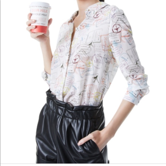 Alice + Olivia Tops - Alice and Olivia Willa Globetrotter shirt